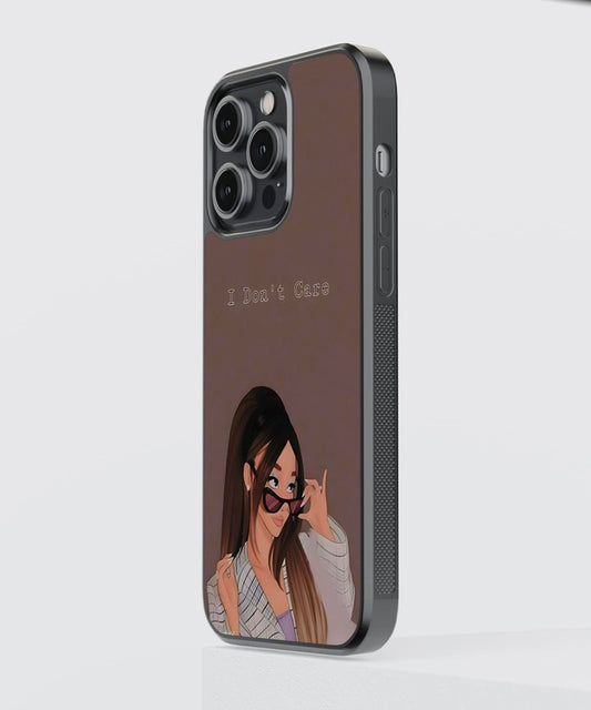 I Don't Care Girl Glass Case