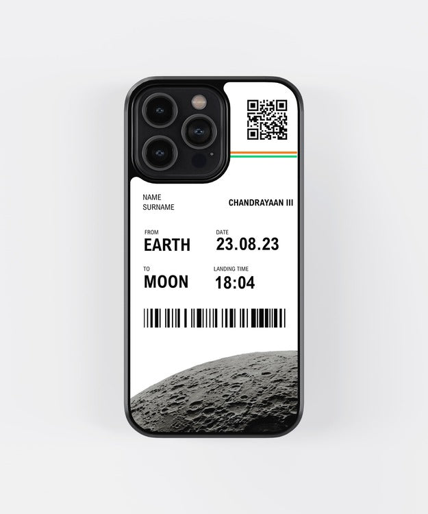 Custom Chandrayaan Boarding Pass Glass Case