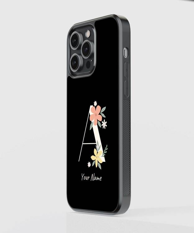 Custom Name Floral Aesthetics Glass Case