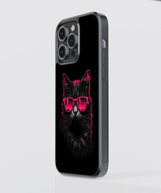 Pink Shady Cat Glass Case