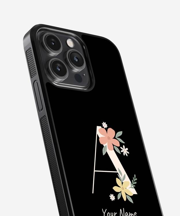 Custom Name Floral Aesthetics Glass Case