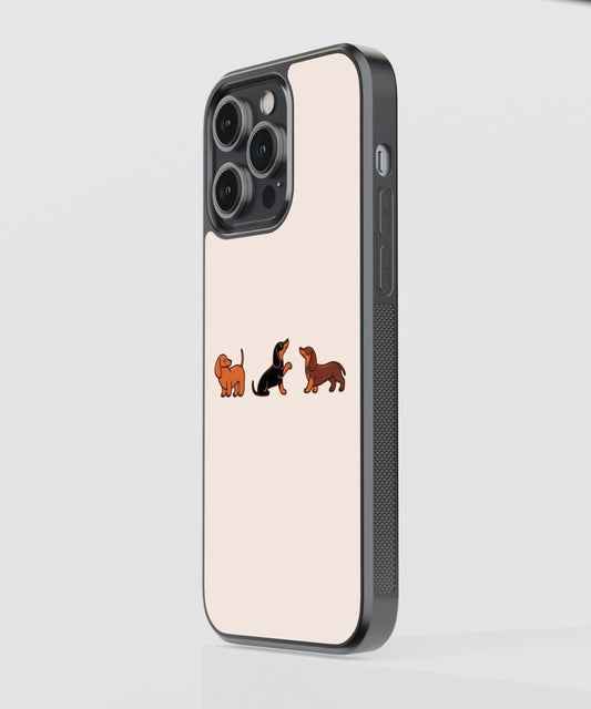 Dachshund Dog Trio Glass Case