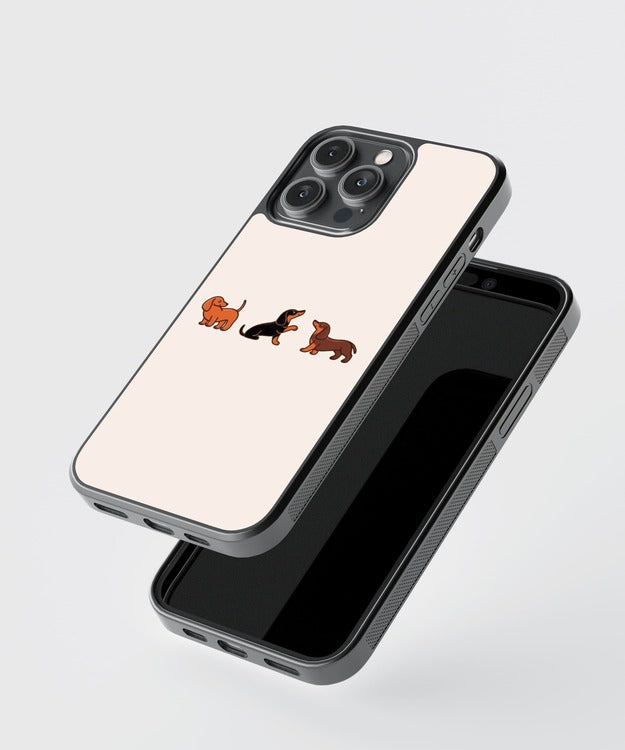 Dachshund Dog Trio Glass Case