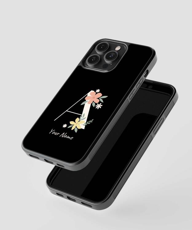 Custom Name Floral Aesthetics Glass Case