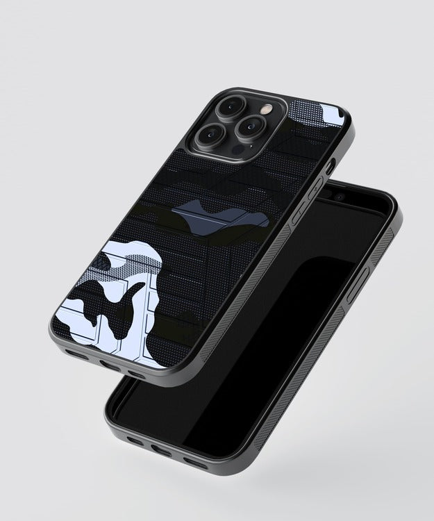 Abstract Black Texture Glass Case