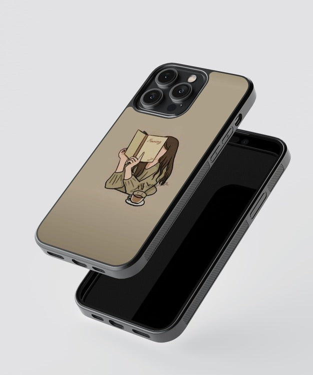 Book Reading Girl Glass Case