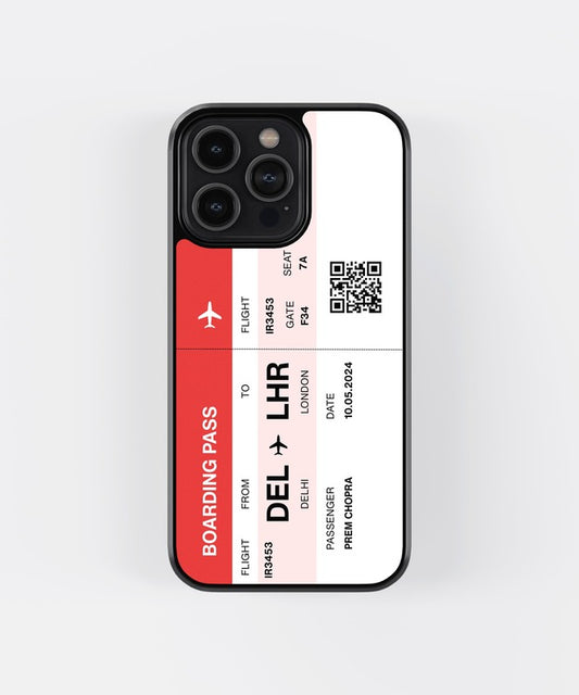 Custom Boarding Pass Ticket Glass Case