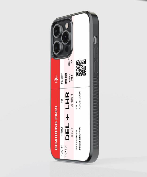 Custom Boarding Pass Ticket Glass Case