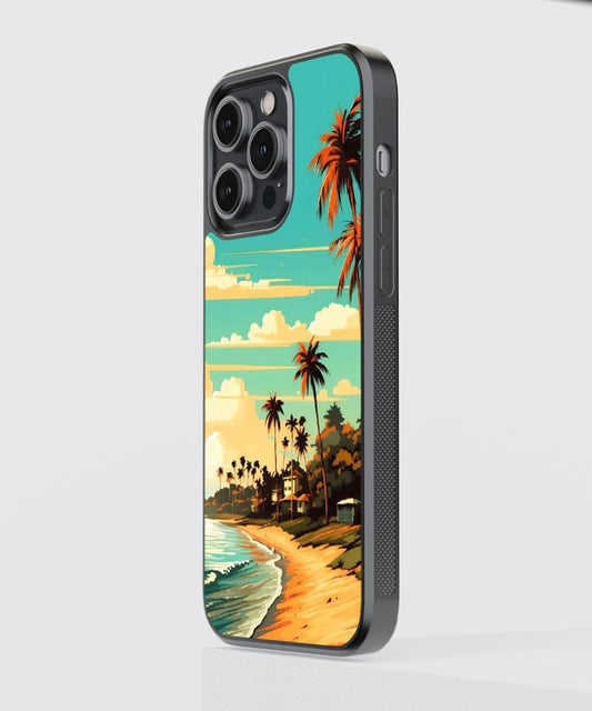 Beach Painting Glass Case