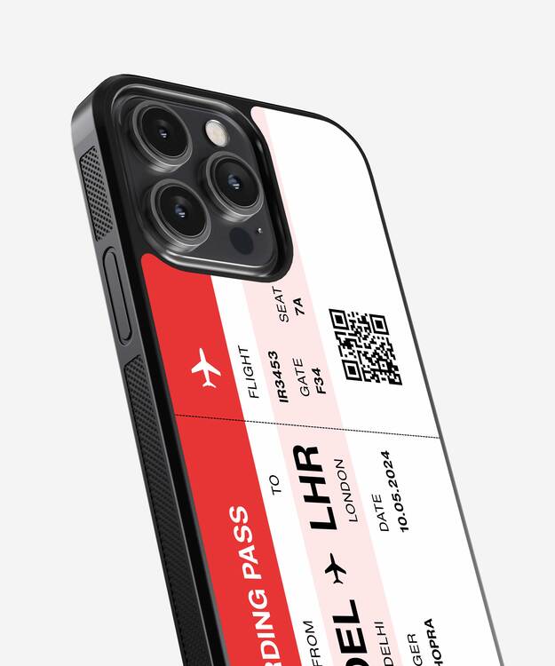Custom Boarding Pass Ticket Glass Case