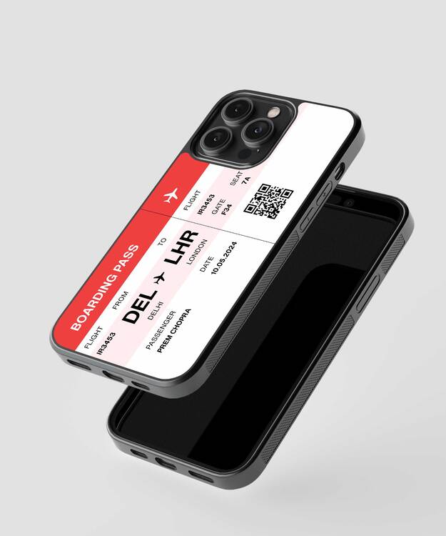 Custom Boarding Pass Ticket Glass Case