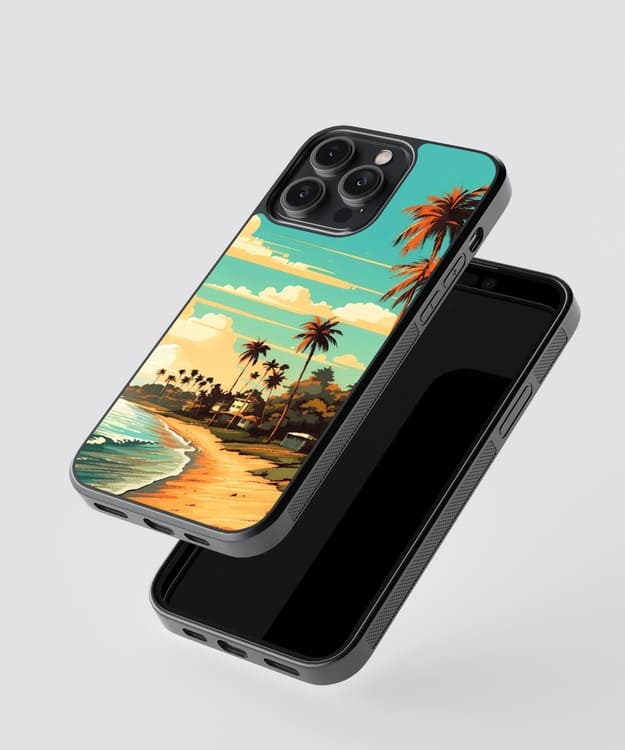 Beach Painting Glass Case