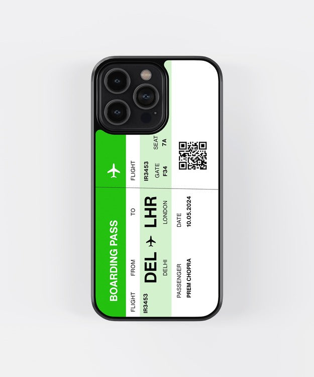 Custom Boarding Pass Ticket Glass Case
