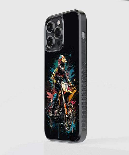 Biker Art Glass Case