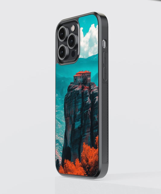 Monastery On Mountain Glass Case