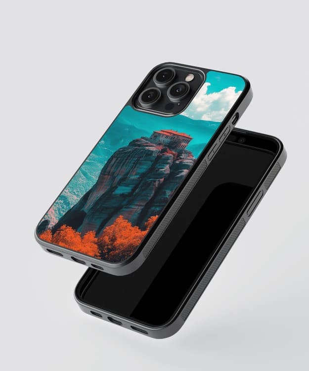 Monastery On Mountain Glass Case