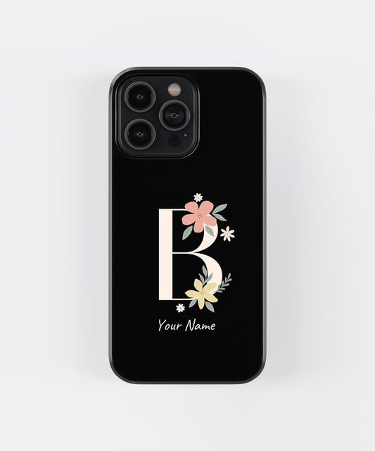 Custom Name Floral Aesthetics Glass Case