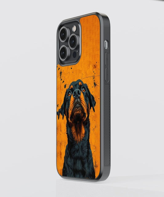 Rottweiler Dog Art Glass Case