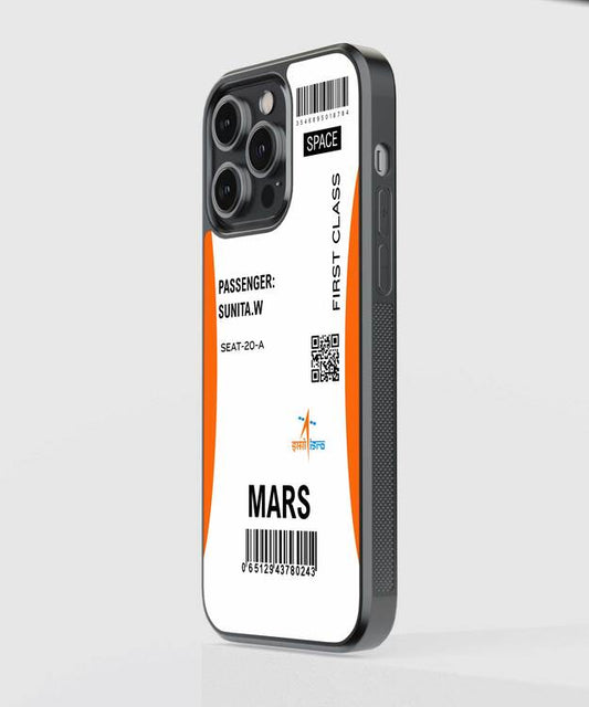 Mission Mars Boarding Pass Custom Glass Case
