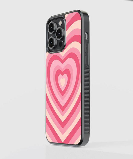 Pink Hearts Glass Case
