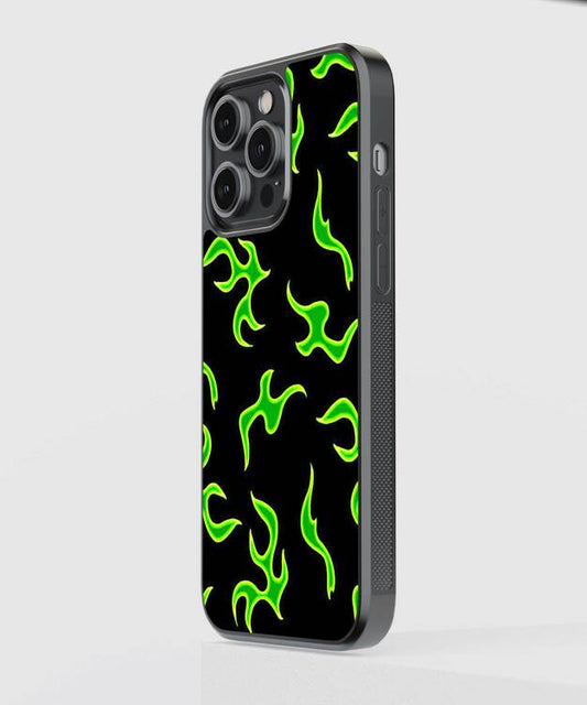 Neon Green Fire Glass Case