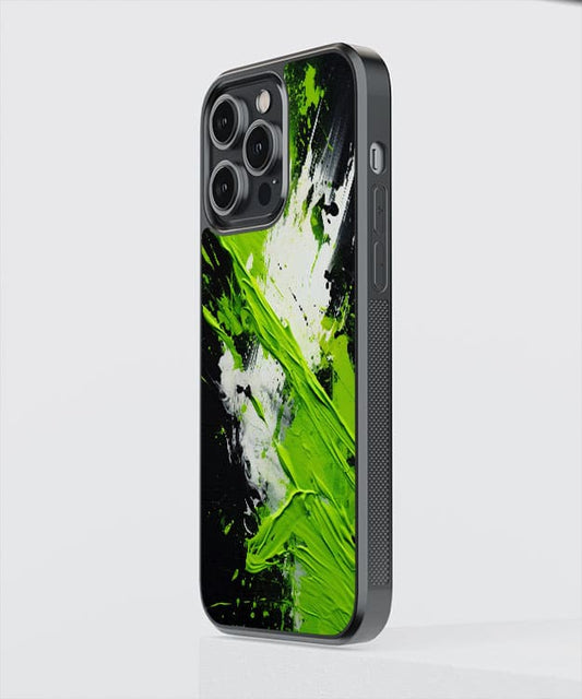 Green Splash Paint Glass Case
