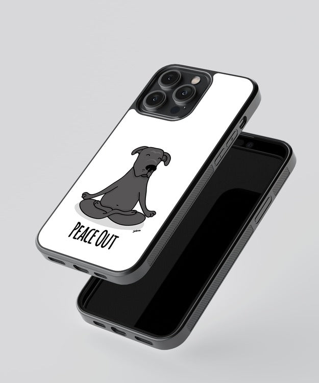 Peace Out Dog Glass Case