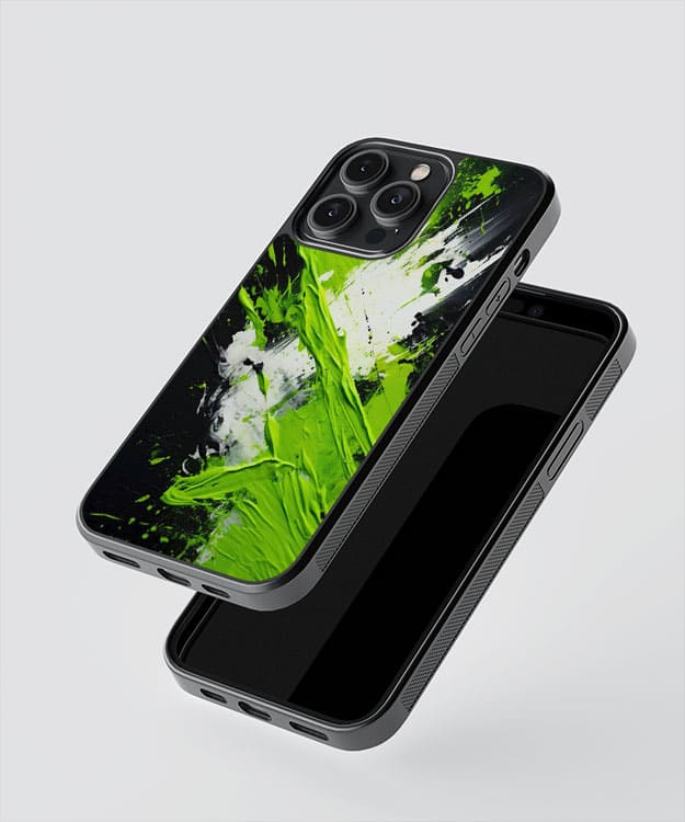Green Splash Paint Glass Case