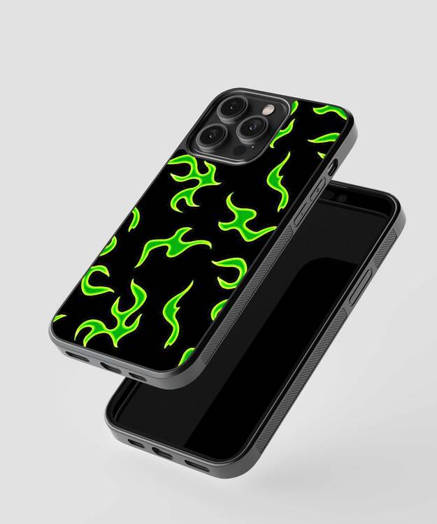 Neon Green Fire Glass Case