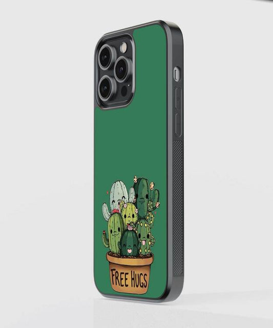 Cactus Free Hugs Glass Case