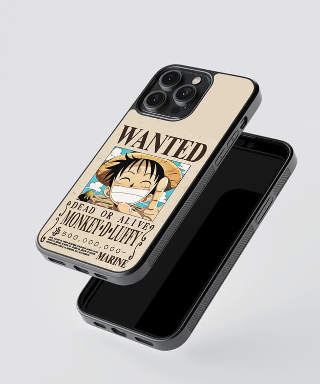 Wanted Smiling Luffy Glass Case