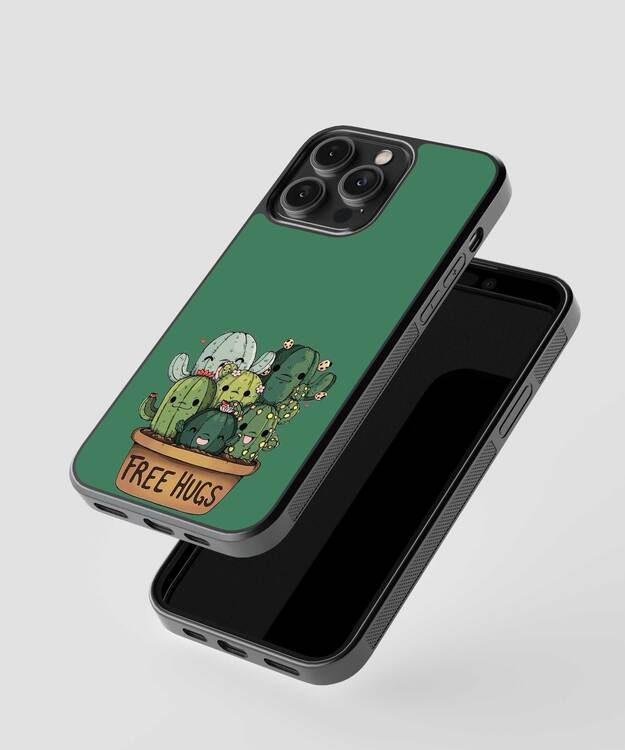 Cactus Free Hugs Glass Case