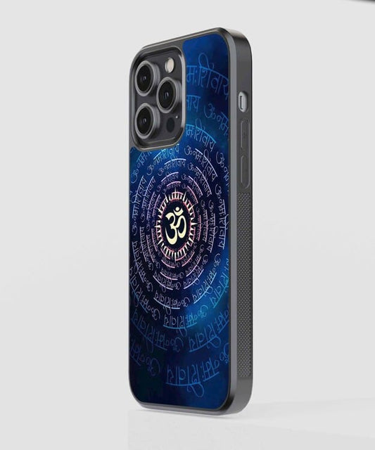 Om Mantra Chanting Glass Case