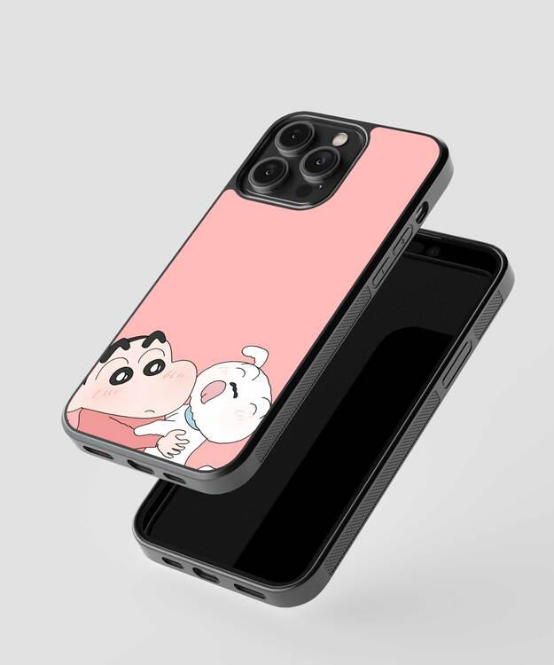 Shinchan And Shiro Glass Case