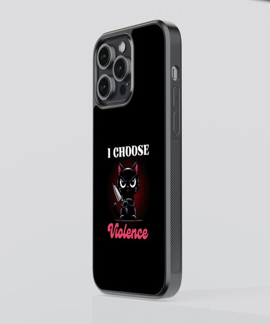 I choose Violence Cat Glass Case