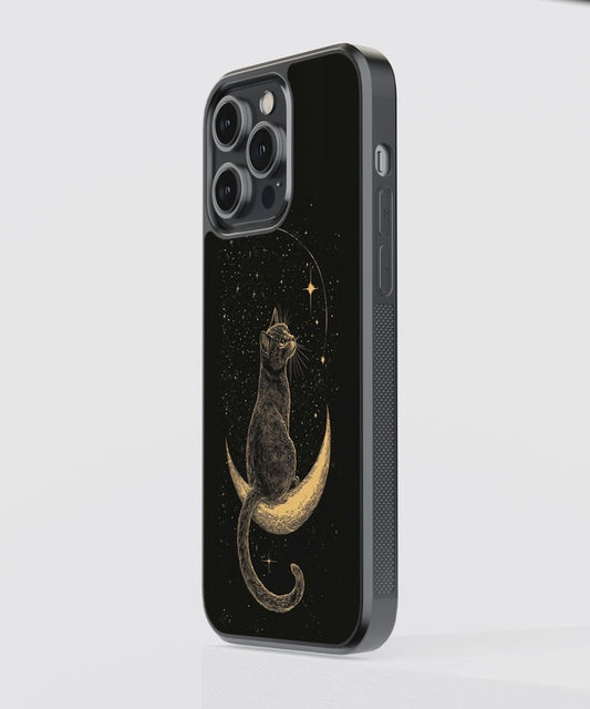 Cat On The Moon Glass Case