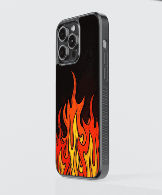 Yellow Flames Glass Case