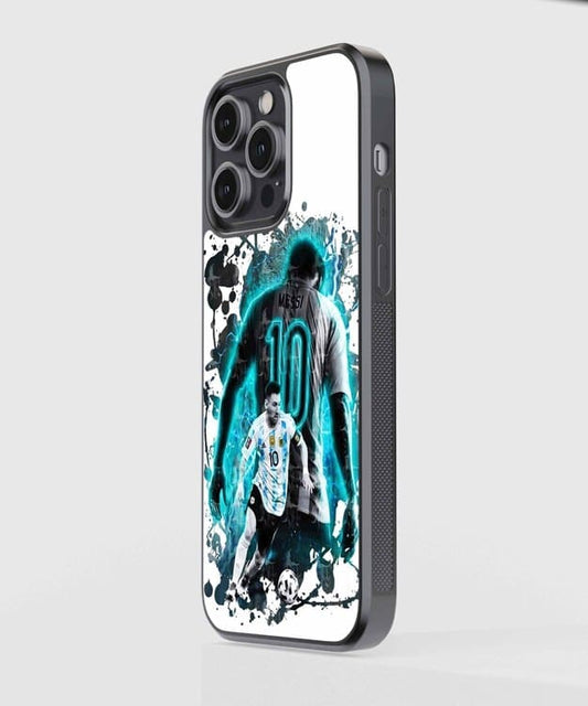 Messi Blue Glass Case