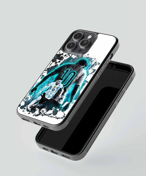 Messi Blue Glass Case