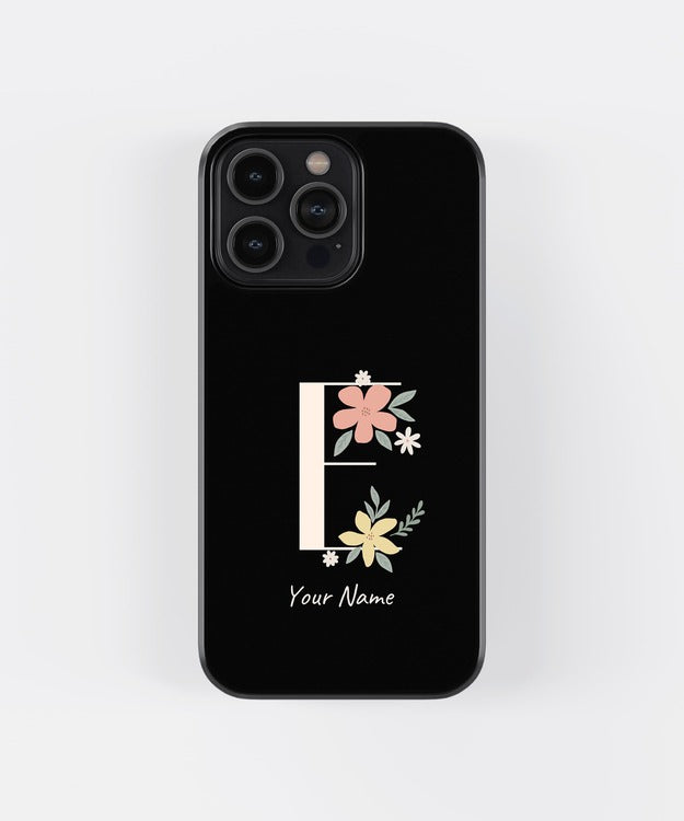 Custom Name Floral Aesthetics Glass Case