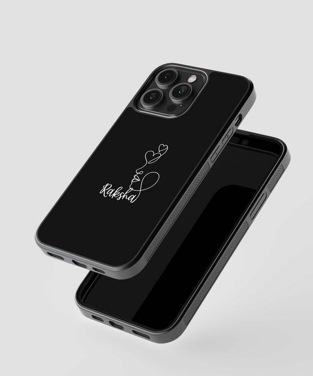 Side Face Illustration Custom Name Glass Case