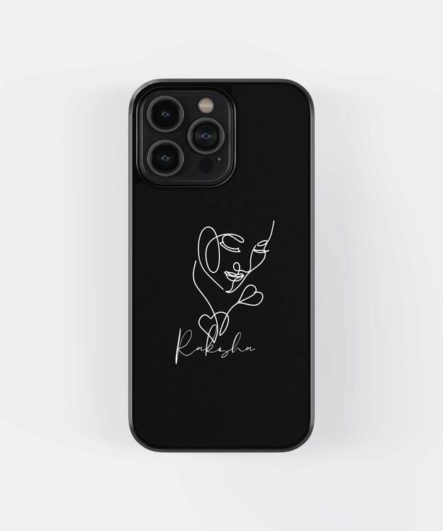 Face Illustration Custom Name Glass Case