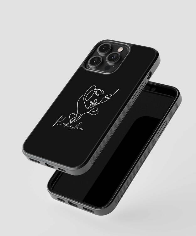 Face Illustration Custom Name Glass Case
