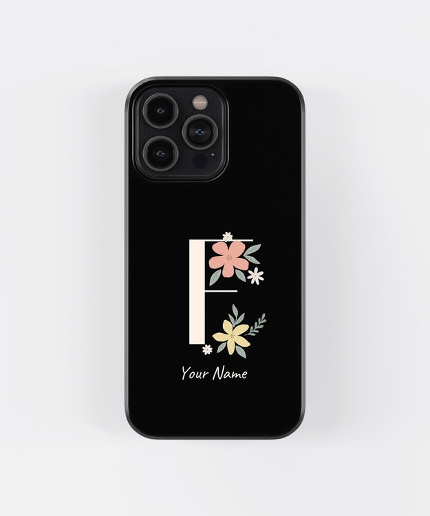 Custom Name Floral Aesthetics Glass Case