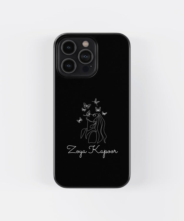 Custom Name Line Art Glass Case