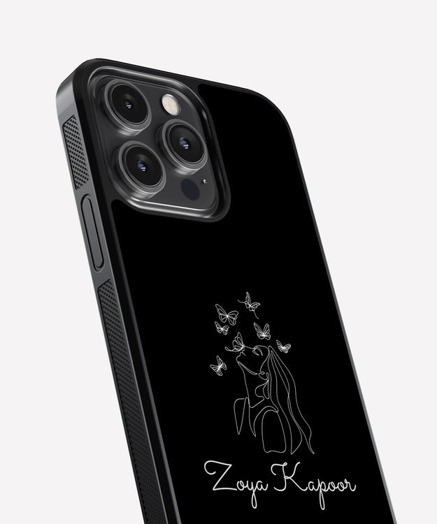 Custom Name Line Art Glass Case