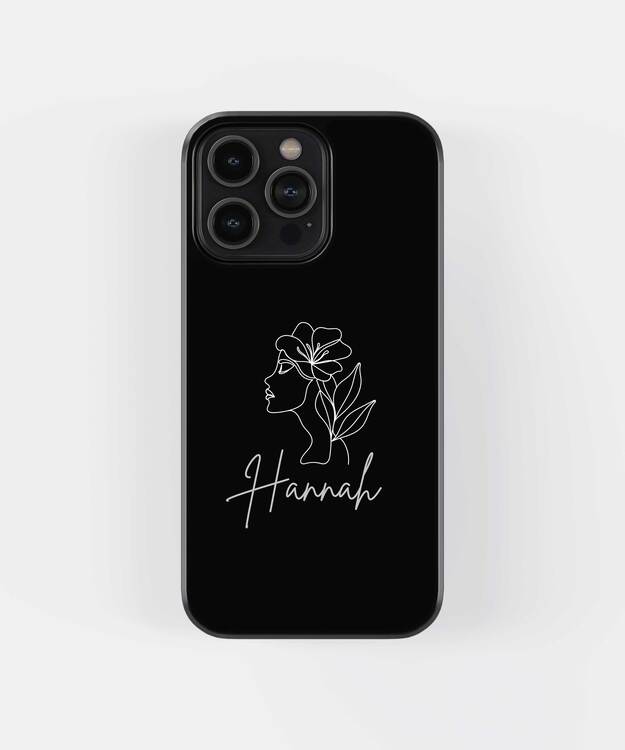 Custom Name Line Art Glass Case