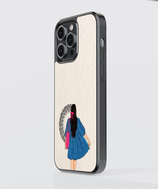 Blue Frock Girl Glass Case