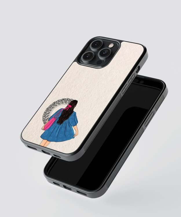 Blue Frock Girl Glass Case