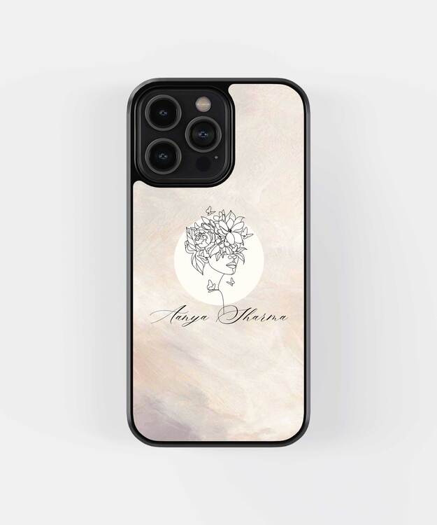 Custom Name Face Illustration Glass Case